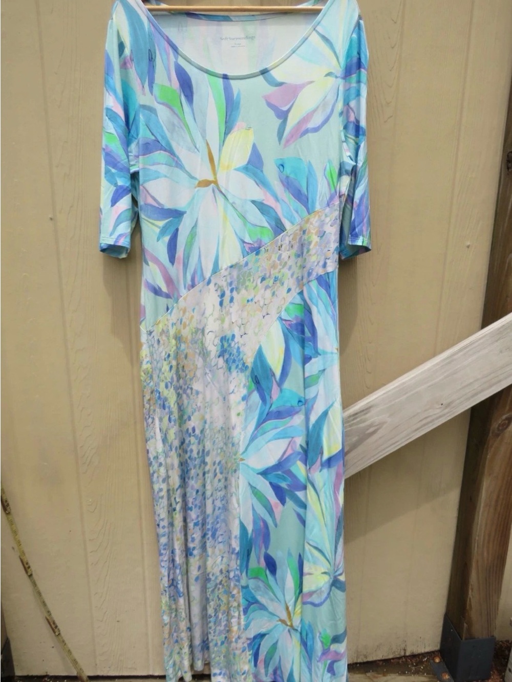 Soft Surroundings Pastel Floral Maxi Dress XL Painterly Stella